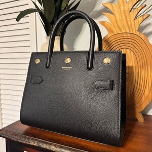 Burberry Black Satchel with Gold Accents